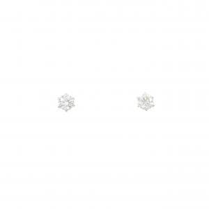 K18WG ソリティア ダイヤモンド ピアス 0.21CT
