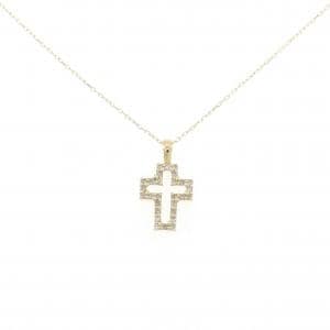 K18YG クロス ダイヤモンド ネックレス 0.11CT