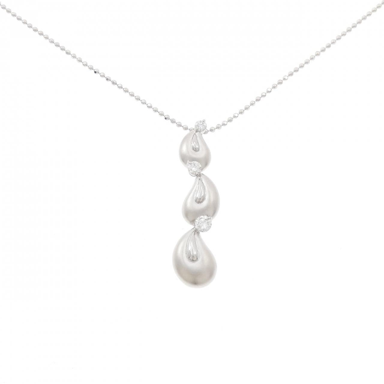 K18WG ダイヤモンド ネックレス 0.22CT