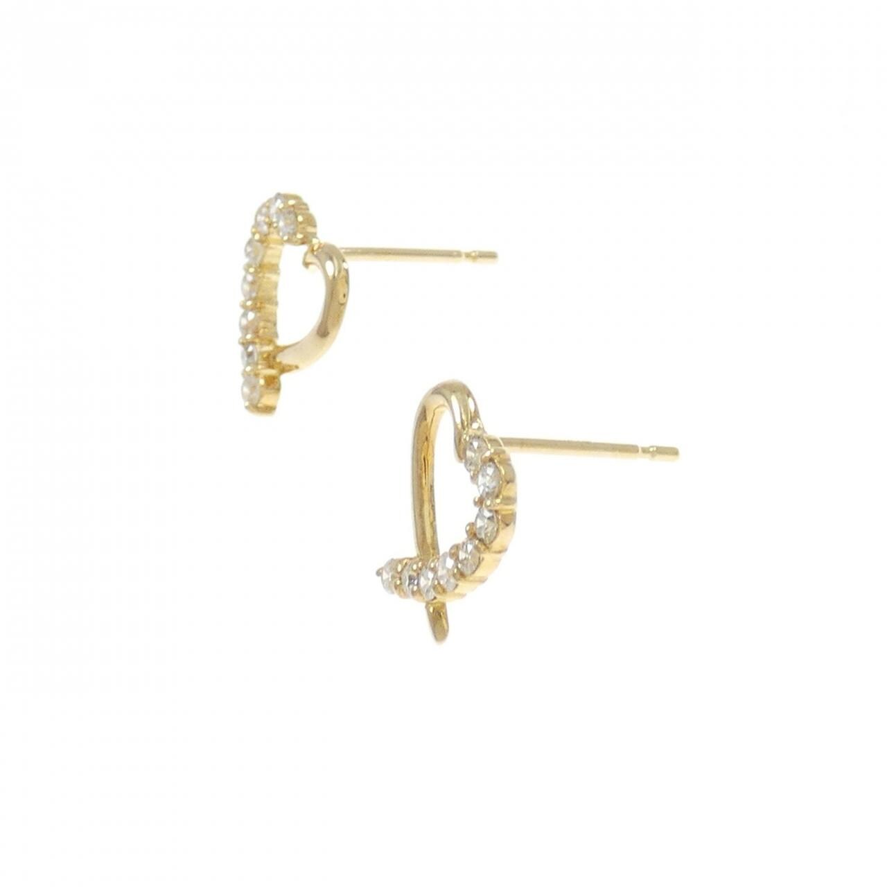 [BRAND NEW] K18YG heart Diamond earrings 0.20CT
