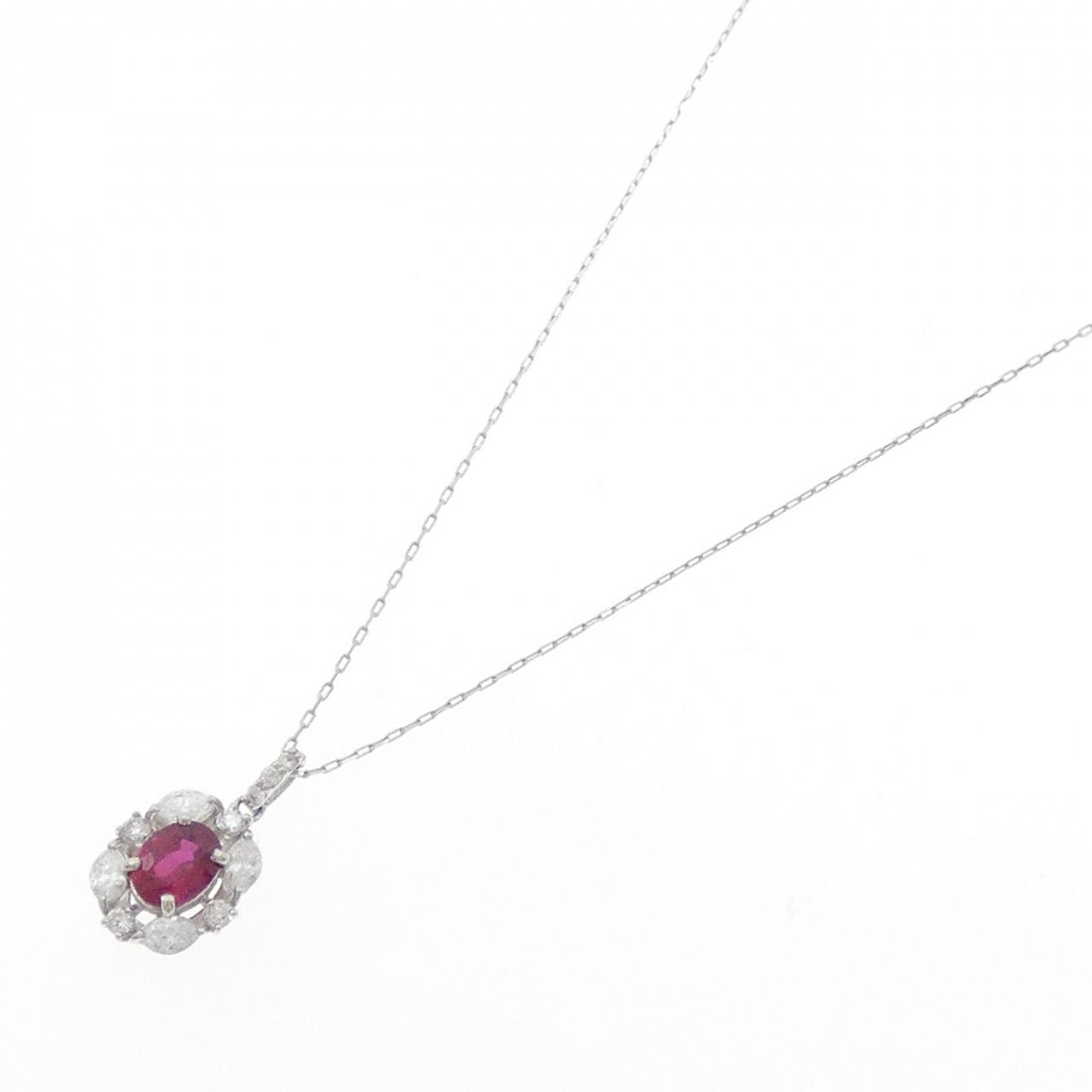 【新品】PT900/PT850 ルビー ネックレス 0.33CT