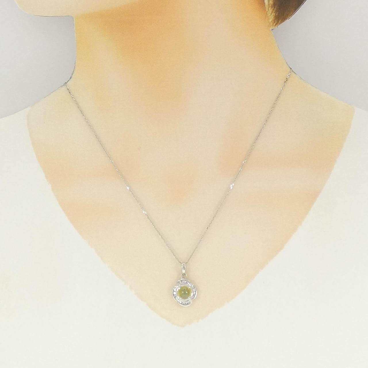 PT900/PT850 クリソベリルキャッツアイ ネックレス 1.827CT