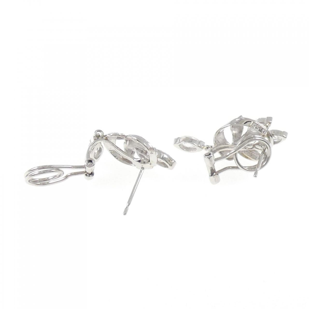 PT900 フラワー ダイヤモンド ピアス 1.06CT
