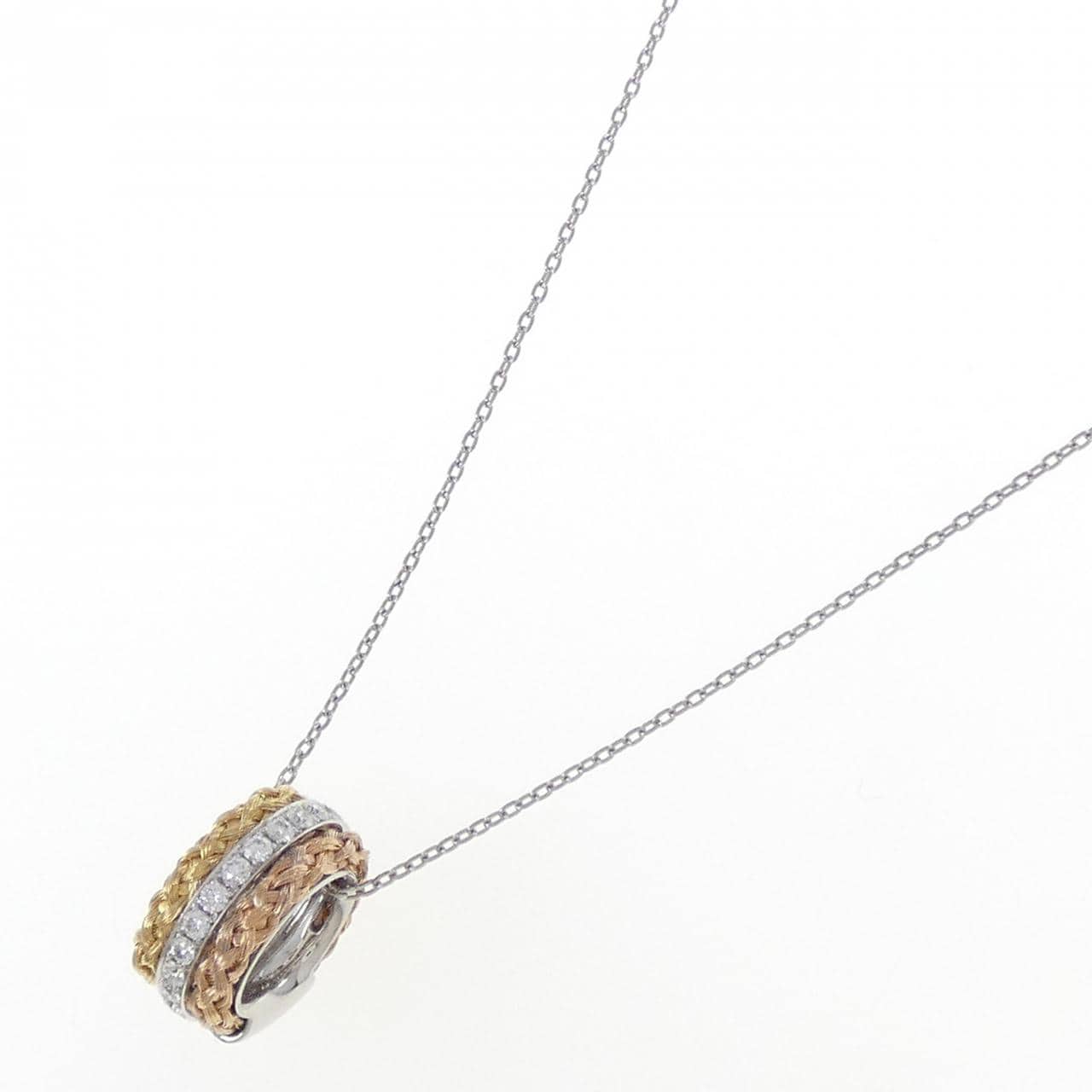 PT950/K18YG/K18PG/PT850 ダイヤモンド ネックレス 0.18CT