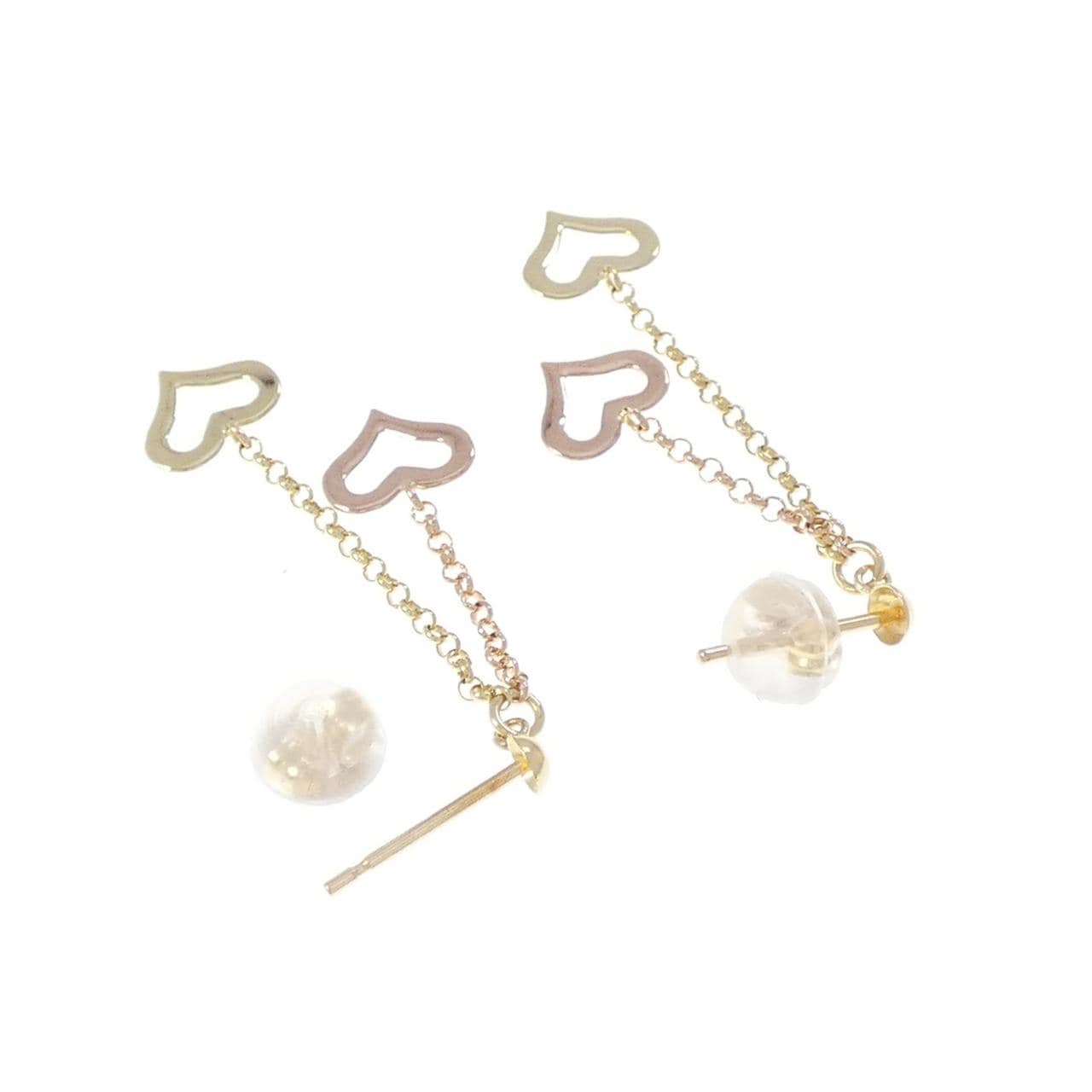 K18YG/K18PG ハート ピアス