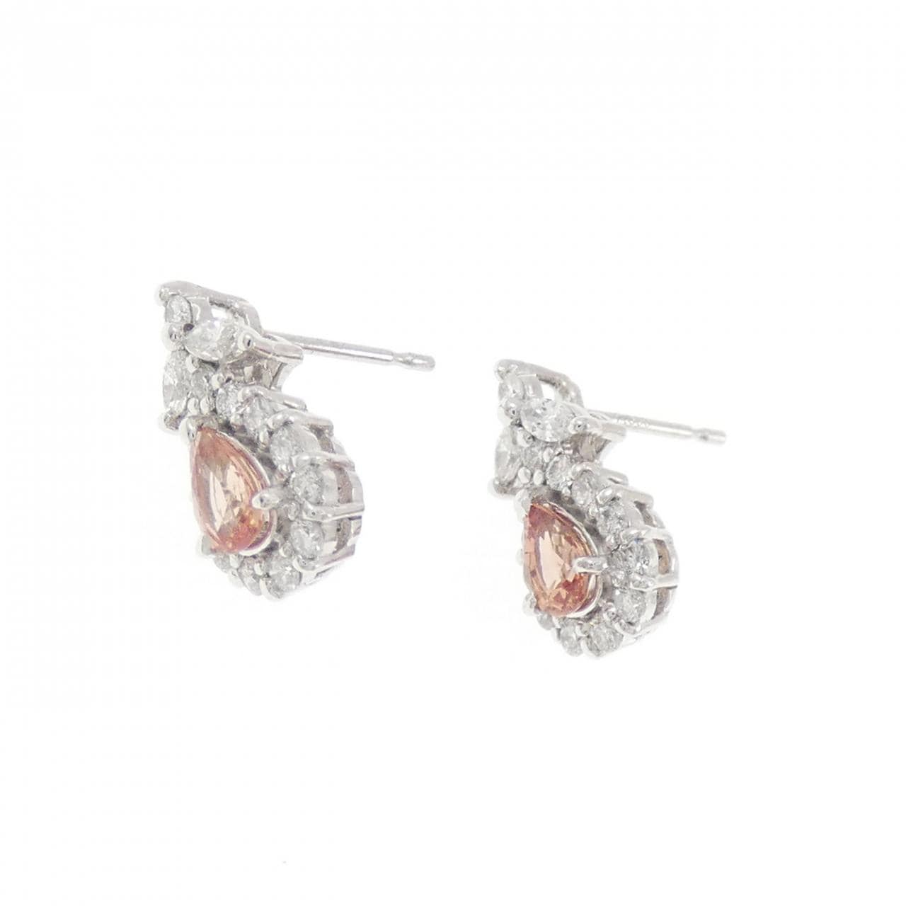 PT900 パパラチアサファイヤ ピアス 0.552CT