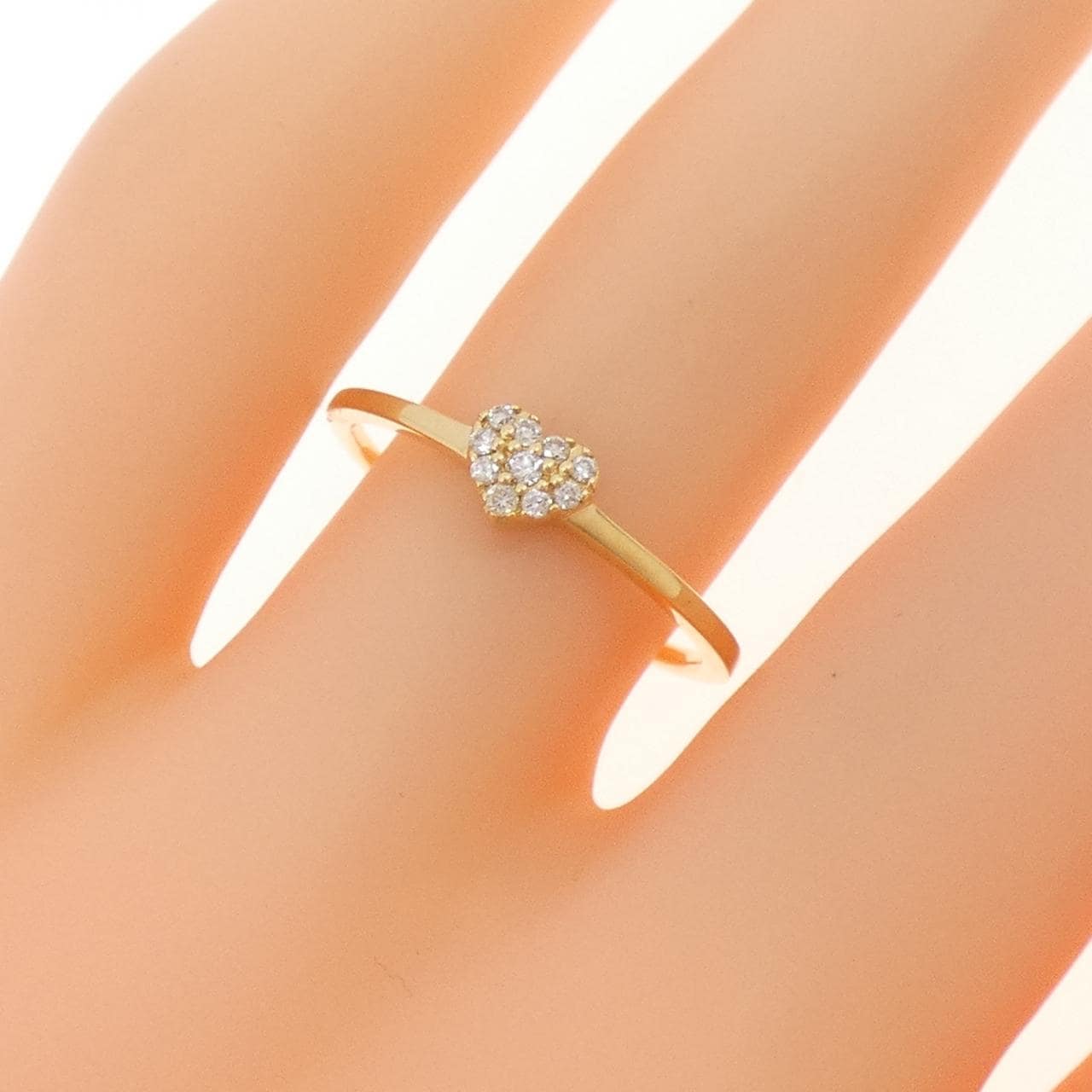 K18YG ハート ダイヤモンド リング 0.05CT