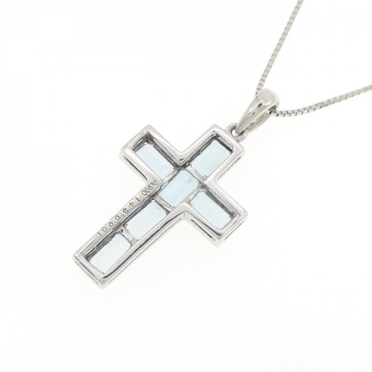 PT900/PT850 クロス アクアマリン ネックレス 1.43CT