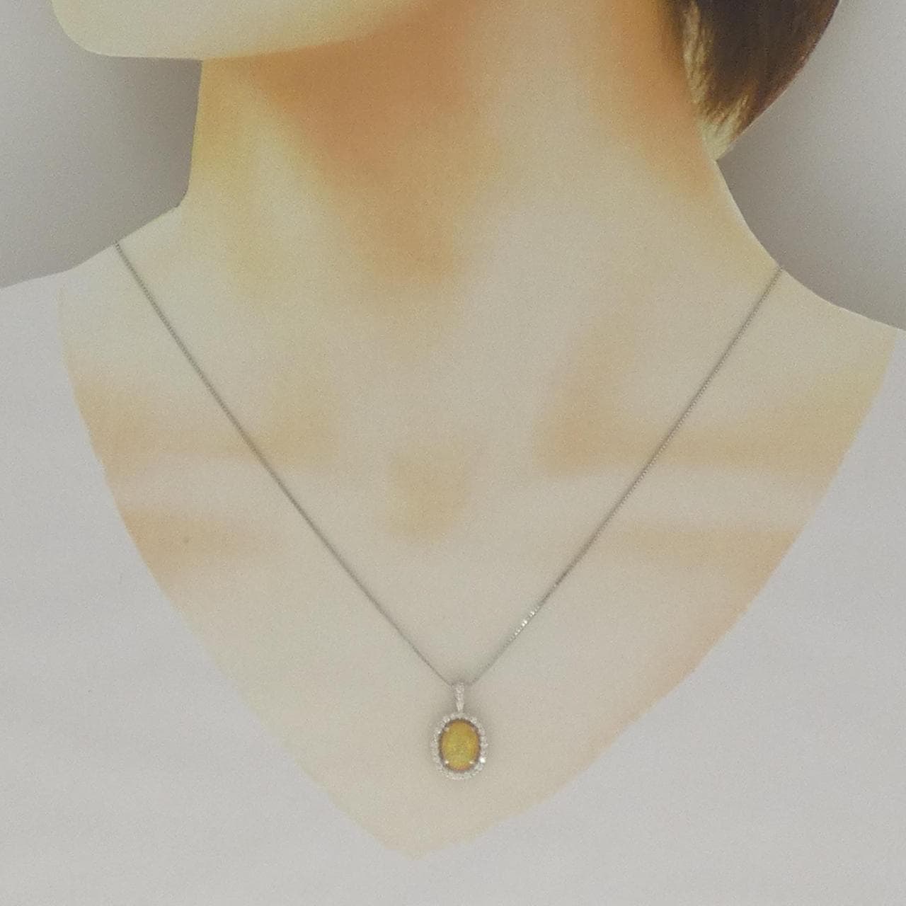 K18WG オパール ネックレス 1.17CT