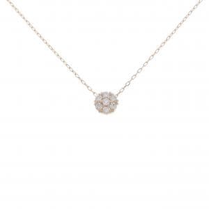 K18PG フラワー ダイヤモンド ネックレス 0.30CT