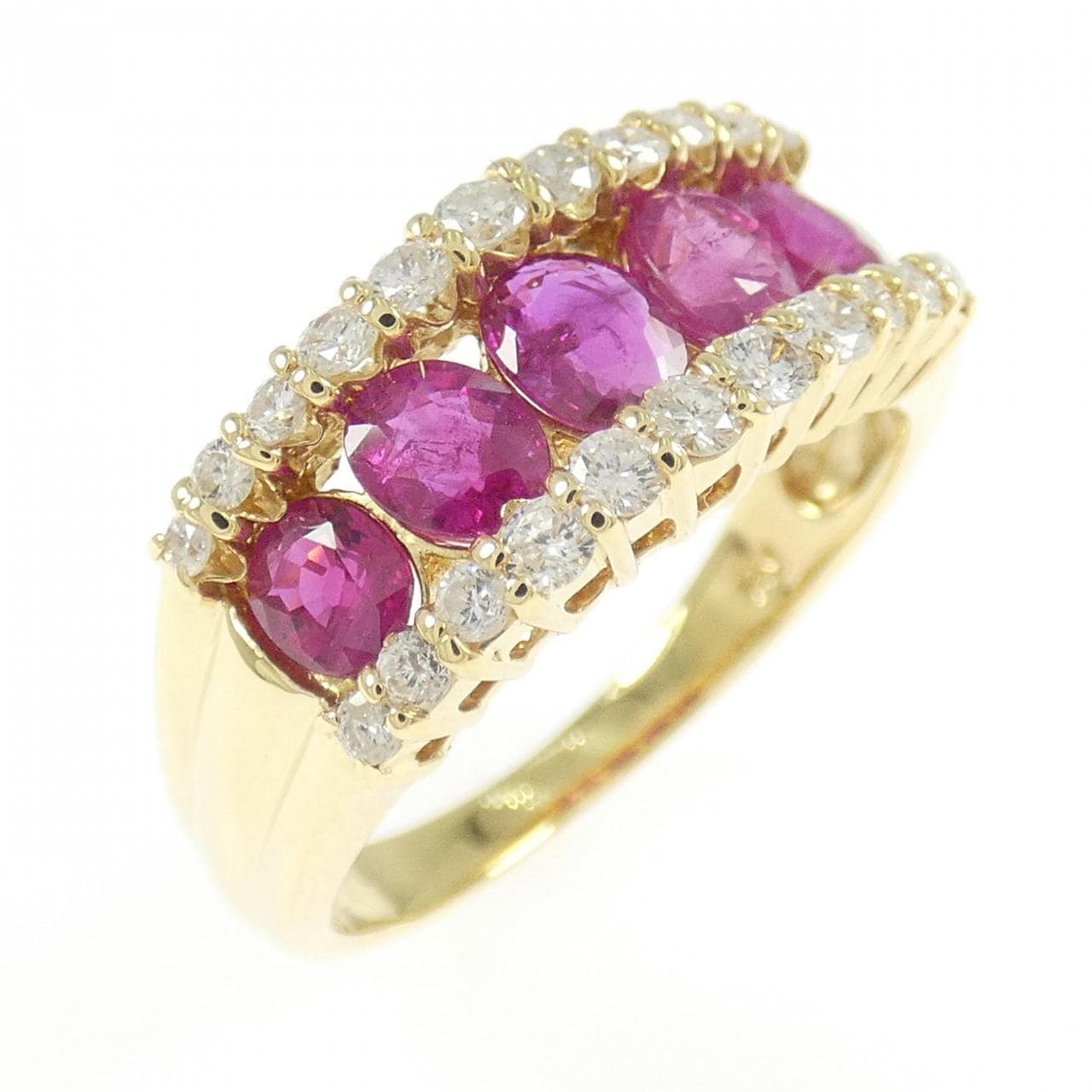 K18YG ルビー リング 1.20CT