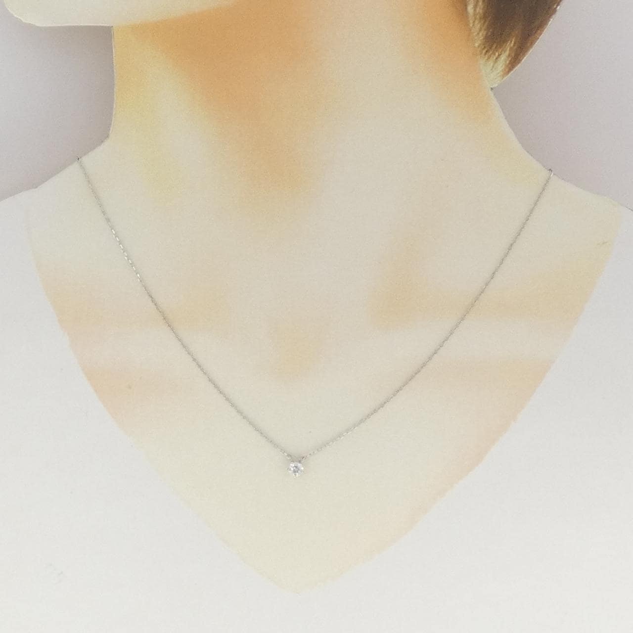 PT850 ソリティア ダイヤモンド ネックレス 0.22CT