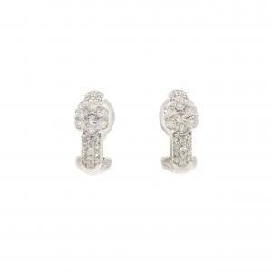 K18WG フラワー ダイヤモンド ピアス/イヤリング 1.00CT