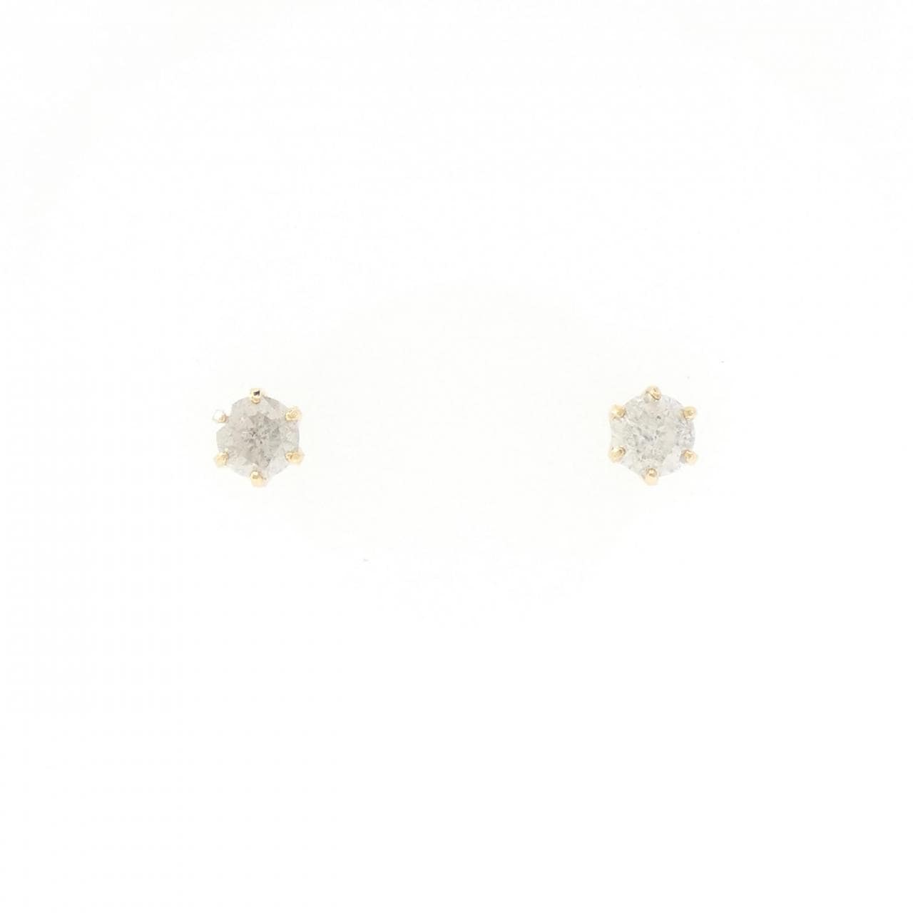 K18YG ソリティア ダイヤモンド ピアス 0.25CT