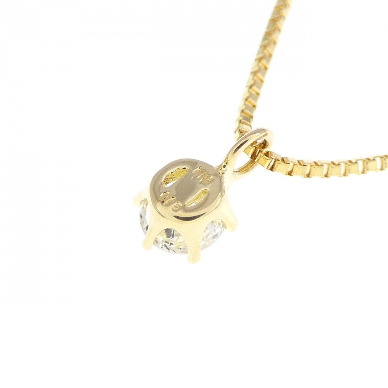 K18YG Solitaire Diamond Necklace 0.15CT