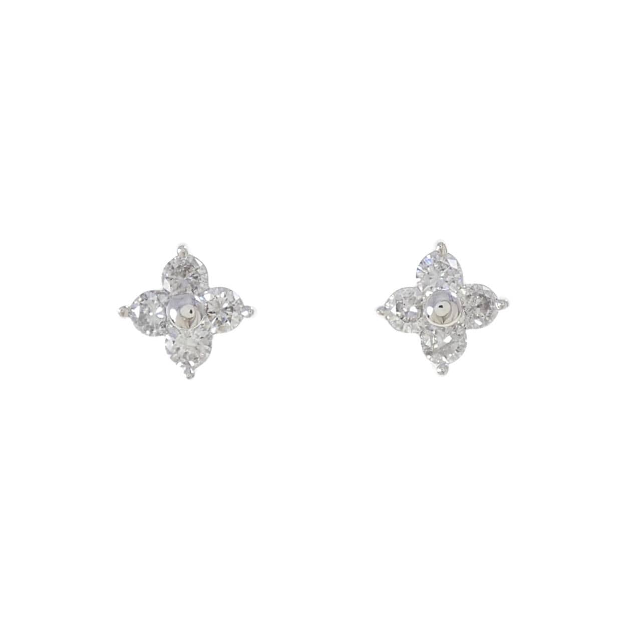 PT900 Flower Diamond Earrings 0.755CT