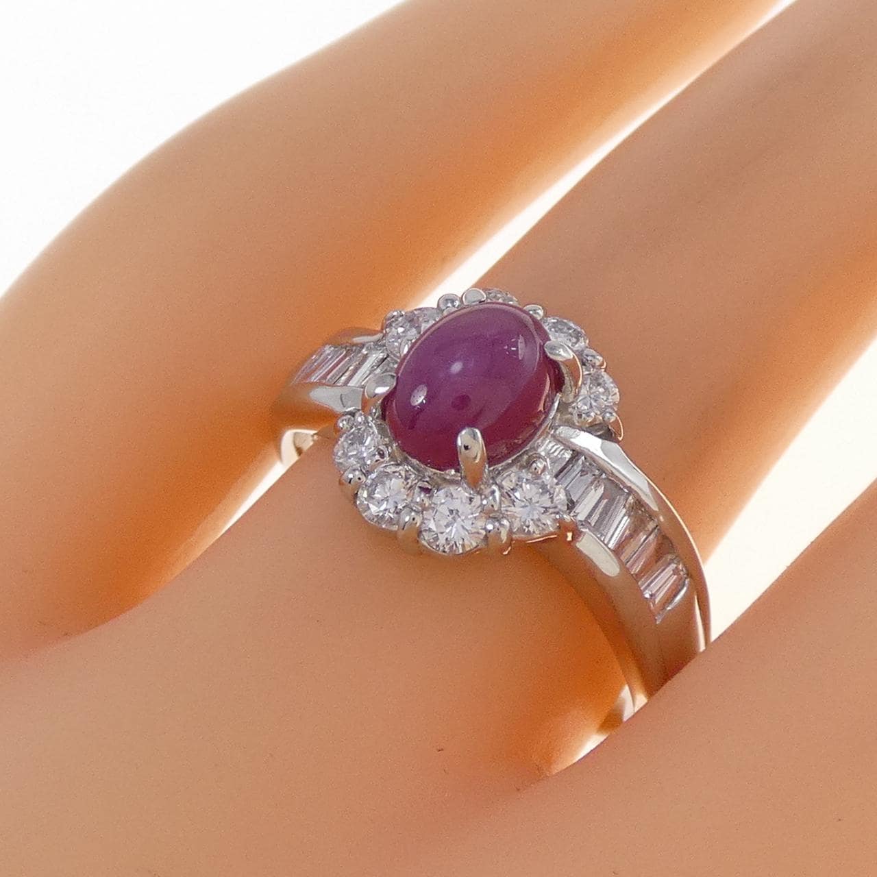 PT900 スタールビー リング 1.670CT