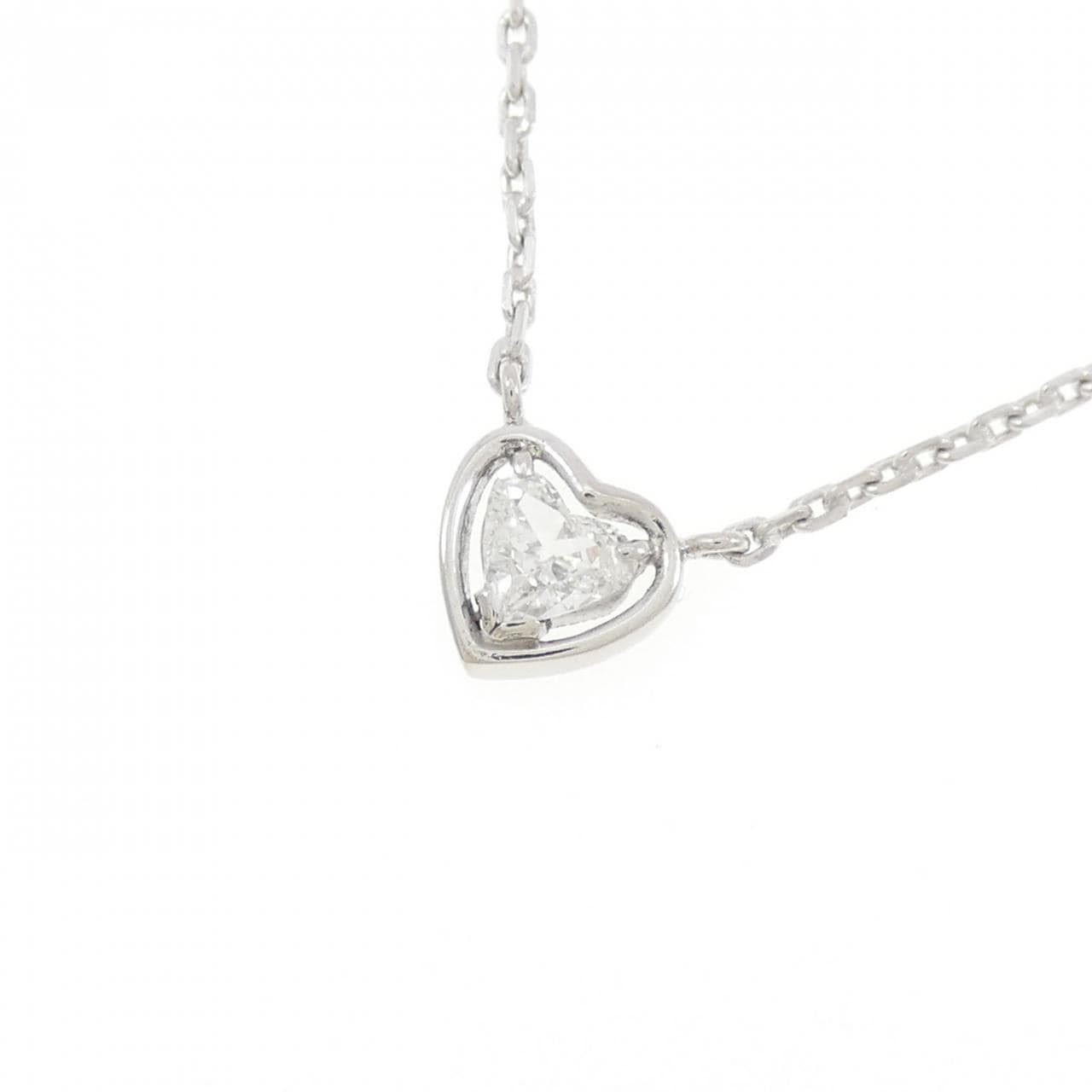 PT900 ハート ダイヤモンド ネックレス