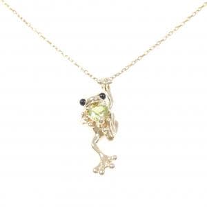 K10YG フロッグ ペリドット ネックレス