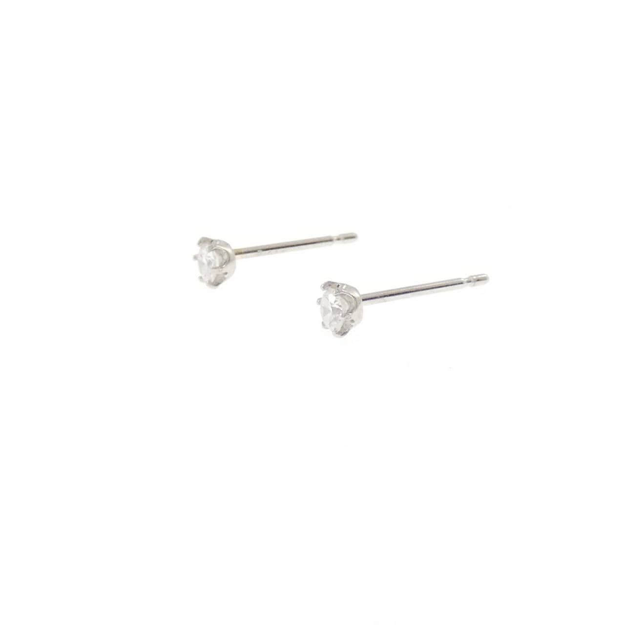 PT900 ソリティア ダイヤモンド ピアス 0.10CT