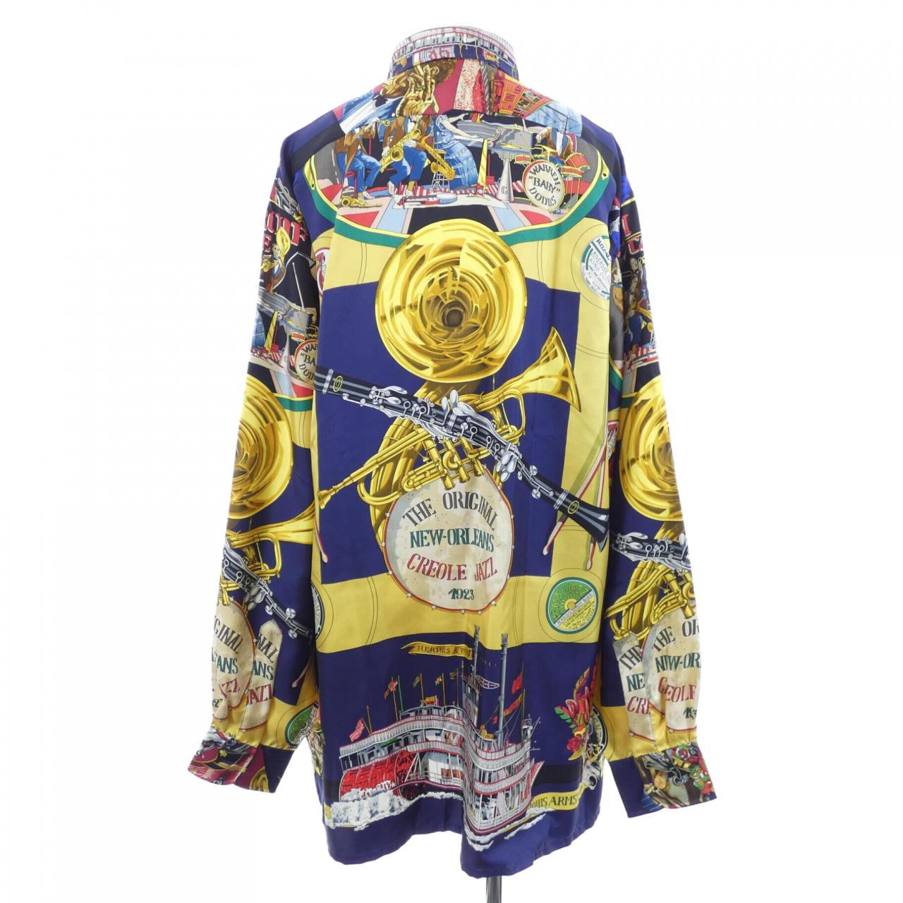 【ヴィンテージ】エルメス HERMES THE ORIGINAL NEW ORALEANS CREOLE JAZZ ツイルレーヌ. シャツ