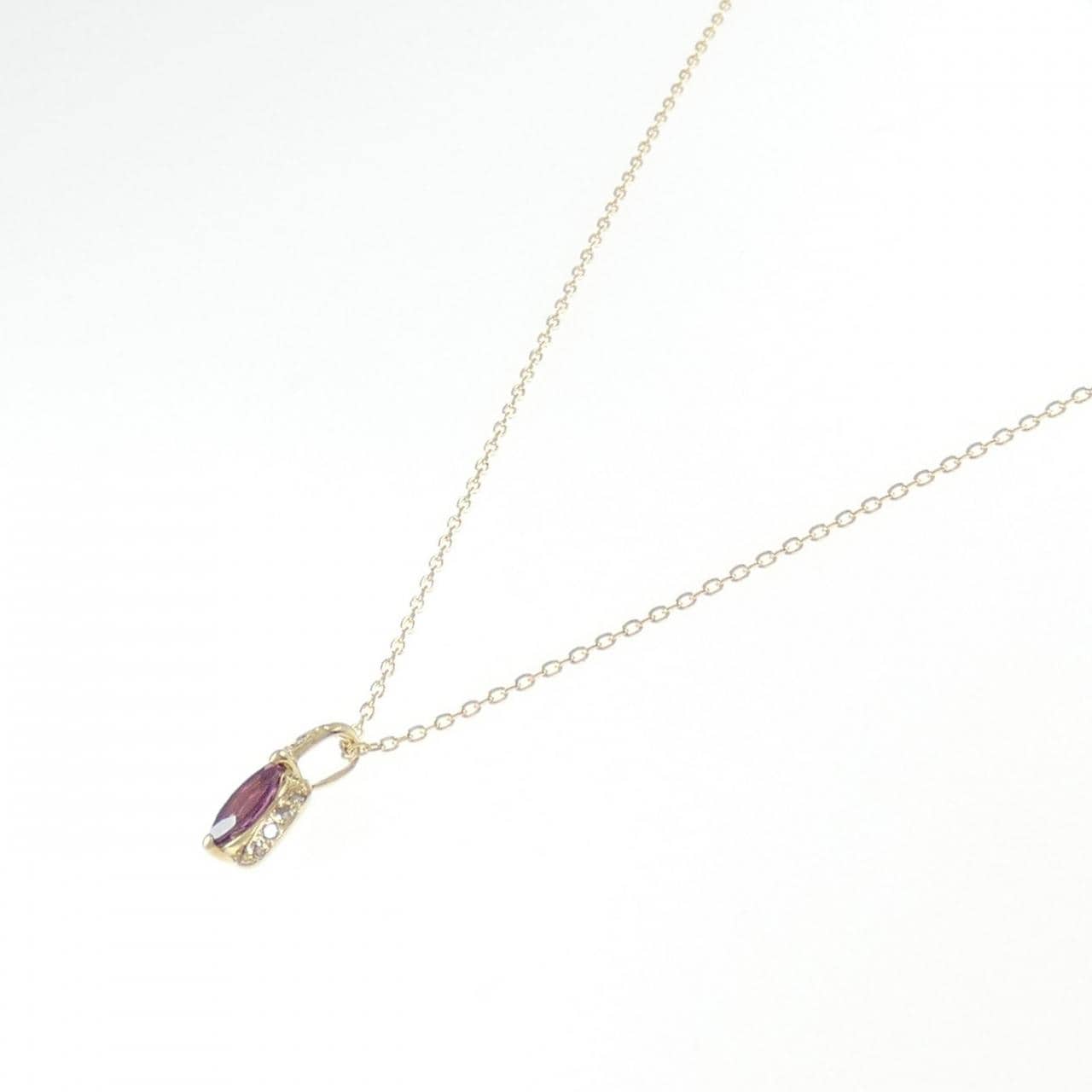 K18YG Garnet necklace 0.30CT
