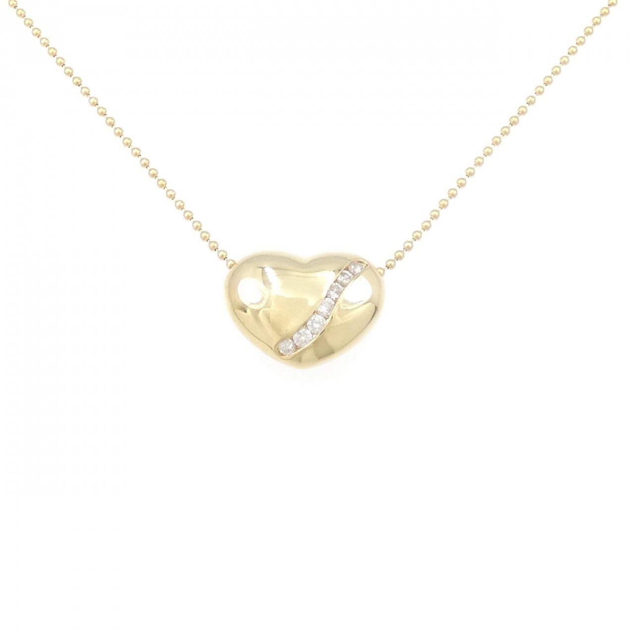 K18YG ハート ダイヤモンド ネックレス 0.18CT