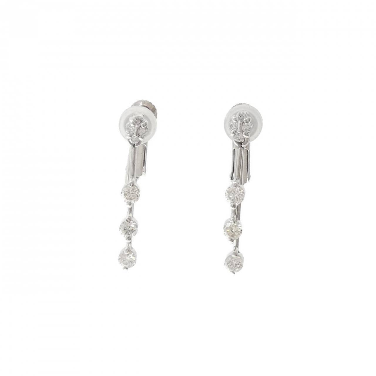 PT900/K14WG ダイヤモンド イヤリング 0.60CT