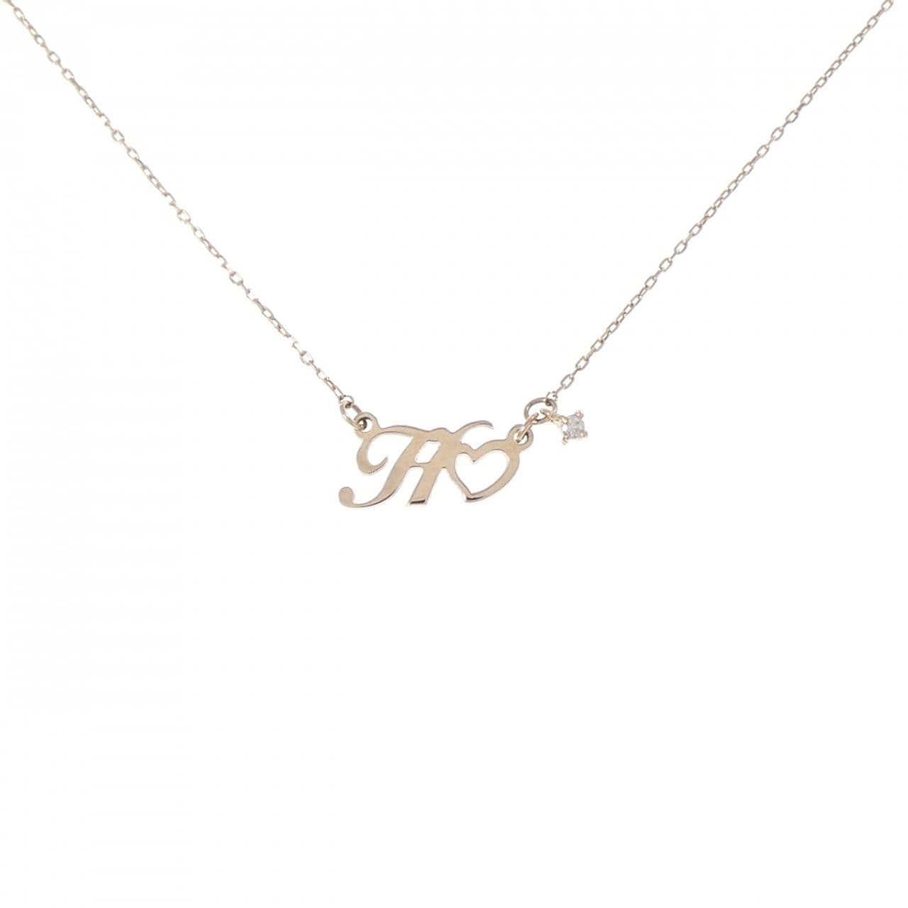 K10PG イニシャル ダイヤモンド ネックレス 0.01CT