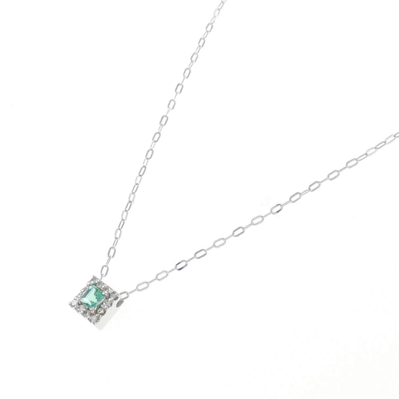 [BRAND NEW] K18WG emerald necklace
