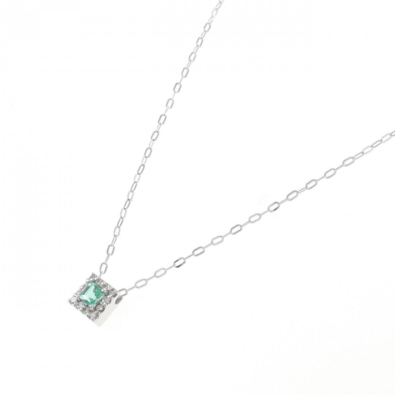 [BRAND NEW] K18WG emerald necklace