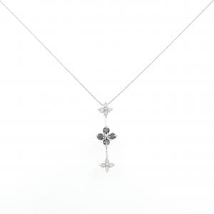 K18WG フラワー ダイヤモンド ネックレス 0.48CT