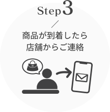 step3 商品が到着したら店舗からご連絡